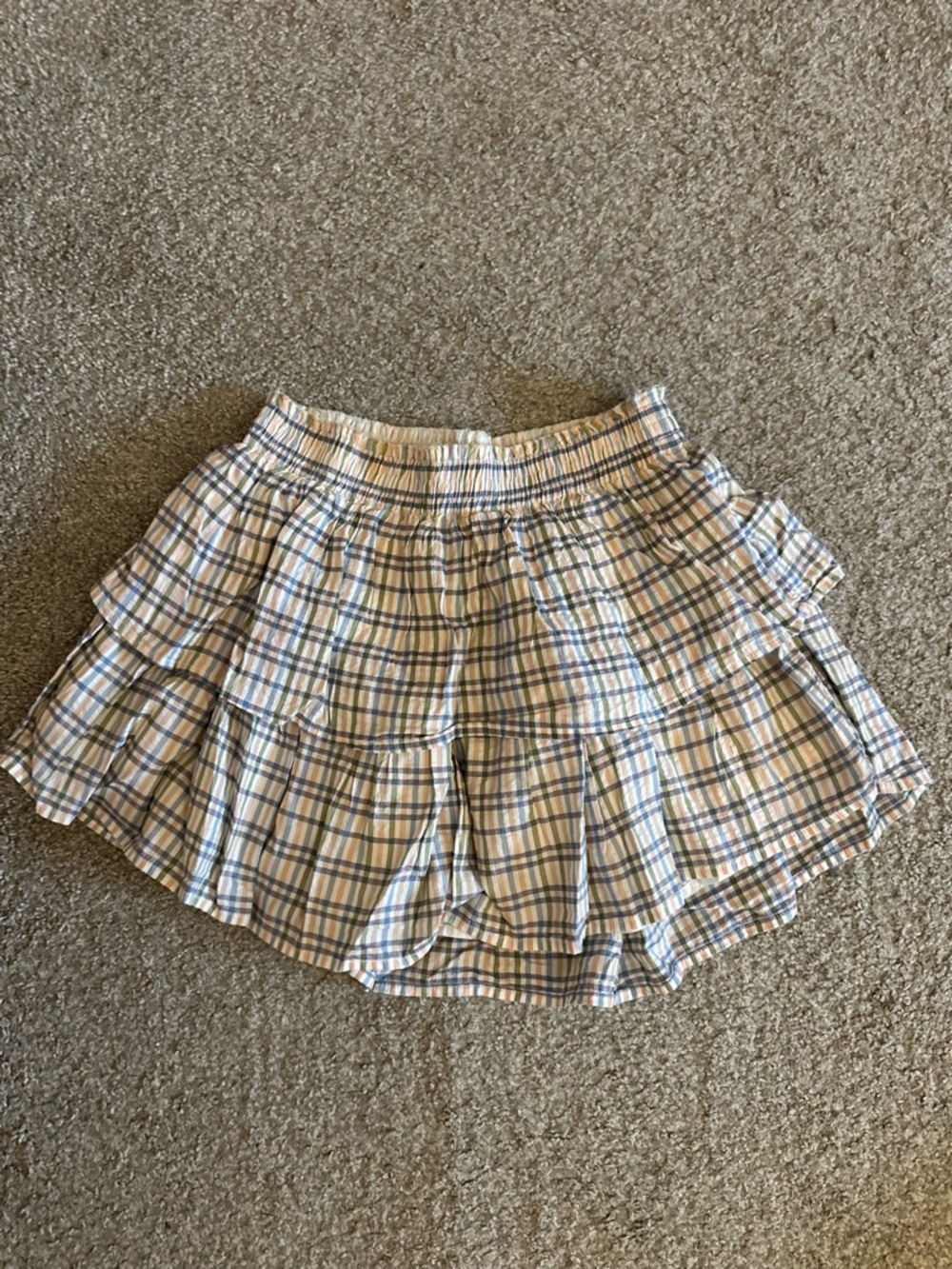 Aerie Plaid Layered Mini Skirt